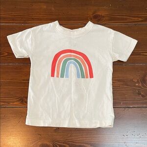 Hanna Andersson White Tee with Rainbow Design